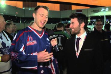 Ian Cole with Stephen White - International Ice Hockey 2014