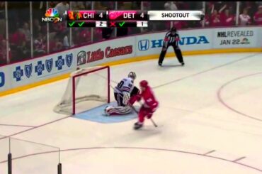 Darren Helm, Patrick Eaves and Todd Bertuzzi - Shootout Goals vs Chicago