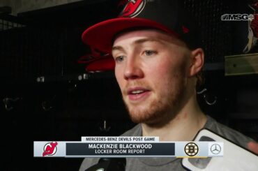 Mackenzie Blackwood Reflects on Strong Night vs. Bruins | New Jersey Devils Post Game