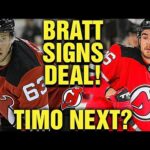 Jesper Bratt Signs 8 year deal with the NJ Devils! Timo Meier going to Arbitration next to sign?