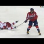 Alexander Ovechkin Open Ice Hit on Dylan Larkin