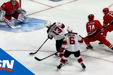 Nico Hischier Undresses Jaccob Slavin, Scores Top Shelf On James Reimer