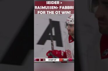 Seider Rasmussen Fabbri OT Winner #shorts #nhlshorts #lgrw #detroitredwings