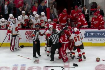 Gotta See It: Chaotic bench brawl erupts between Flames and Red Wings