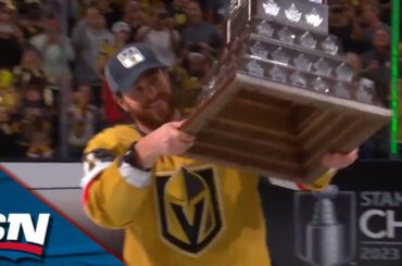 Original Golden Knight Jonathan Marchessault Hoists Conn Smythe Trophy