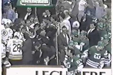 Hartford Whalers vs Boston Bruins Brawl 1990