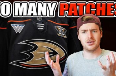 WAY TO MANY PATCHES - Anaheim Ducks NEW Jersey Ad + Anniversary Patch