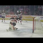 Utica Comets goalie Akira Schmid warms up 2/11/23