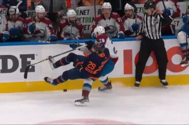 Questionable Hit on Leon Draisaitl by Nathan MacKinnon