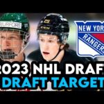 Who Are The Best Centre Draft Targets For The New York Rangers At Pick #23! | NHL Draft 2023