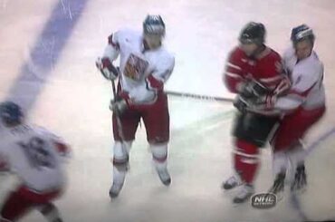 Zack Kassian open ice hit in World Jrs - five and a game. Canada/Czech Rep 12/28/10