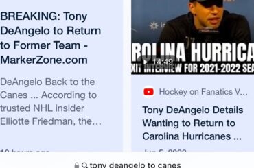 Tony Deangelo to the Carolina Hurricanes?