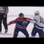 Corey Perry and Darnell Nurse fight it out