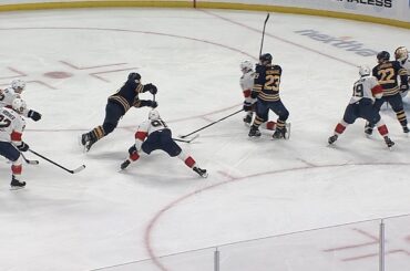 Jeff Skinner dances by defender, roofs snipe while falling to the ice