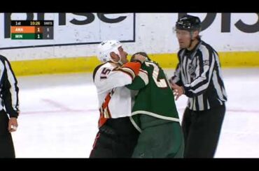 Ryan Getzlaf and Carson Soucy Go At It
