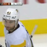 Conor Sheary snipes it past Carter Hart