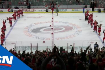 Carolina Hurricanes Hold Game Of Dodgeball During Storm Surge