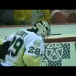 Marc-Andre Fleury Trips Down