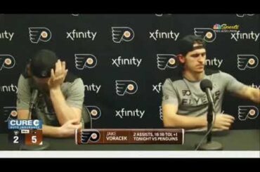 Jakub Voracek swears at reporter