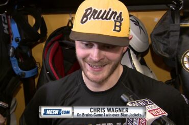 Chris Wagner reacts to Charlie Coyle leading Bruins to win