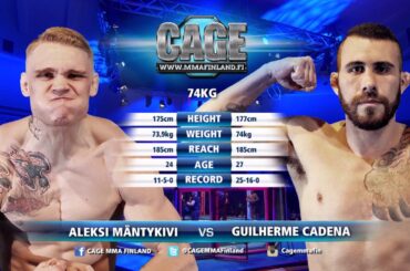 CAGE 46 Aleksi Mäntykivi vs Guilherme Cadena Full Fight MMA