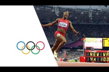 USA Break Women's 4 x 100m Relay World Record - London 2012 Olympics