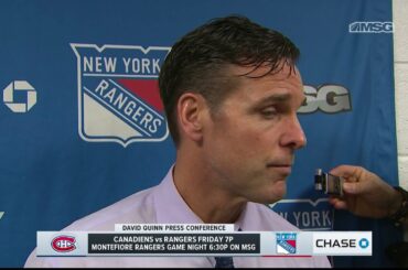 David Quinn Reacts To Mats Zuccarello Trade After Rangers Loss | New York Rangers Post Game