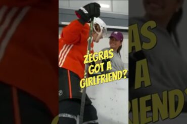 Zegras tries sled hockey with a friend 👀