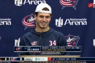 Cole Sillinger's NHL debut exceeded the hype | COLUMBUS BLUE JACKETS POSTGAME