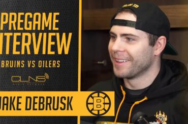 Jake DeBrusk PREVIEWS Bruins vs Oilers | Pregame Interview