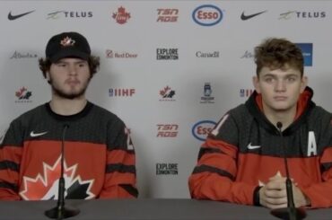 World Junior Post-Game: Cole Perfetti, Mason McTavish and Head Coach Dave Cameron