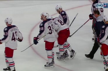 Werenski in immense pain after taking a puck off the ankle