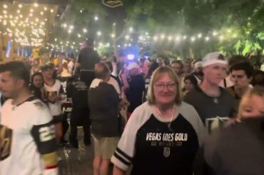 Las Vegas golden knights win the 2023 Stanley Cup and fans go crazy outside T-Mobile arena