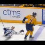 Filip Forsberg Big Open Ice Hit on James van Riemsdyk