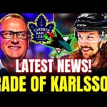 URGENT! ERIK KARLSSON TO THE MAPLE LEAFS? CHECK OUT THE LATEST TRADE NEWS! TORONTO MAPLE LEAFS NEWS