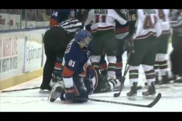 Trevor Gillies 10 Game Suspension Hit on Cal Clutterbuck(3/2/11)