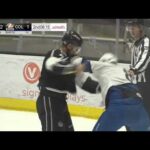 AHL Playoffs fight:  Brett Sutter vs Kyle Burroughs - Ontario Reign vs Colorado Eagles  05-18-2021