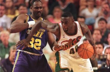 Shawn Kemp VS Karl Malone！1996 NBA WCF Game 7 Utah Jazz VS Seattle SuperSonics