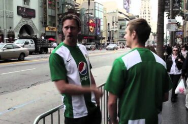 Alexander Skarsgard & Joel Kinnaman Hitchhiking to Sweden - Hammarby fotboll Bajen