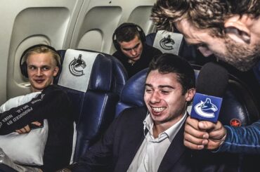 Seatmates on Air Canucks with host Brandon Sutter