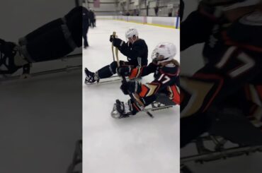 Cam Fowler Trying Sled Hockey