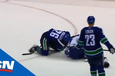 Antoine Roussel And Yanni Gourde Fight After Big Turnbuckle Hit