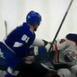 Zack Kassian Kicks Another Player. (NHL Kassian Cernak)