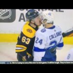 Brad Marchand licks Ryan Callahan - Tampa Bay Lightning at Boston Bruins Game 4