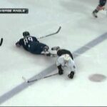 Luca Sbisa hits Sam Gagner