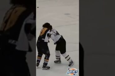 This Hockey Fight is CRAZY - Watch To The End to See What Happens! #shorts #hockeyfights