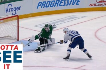 GOTTA SEE IT: Jake Oettinger Makes Incredible Point Blank Paddle Save On Ondrej Palat
