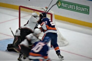 Scott Mayfield Opens The Scoring Through The Screen in Front Of Scott Wedgewood