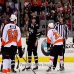 Claude Giroux and Peter Laviolette vs Steve Ott - Faceoff smack talking - Altercation 2011