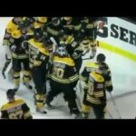 David Krejci gets hit by glass